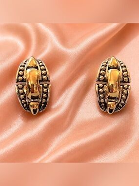 LAGOS 18K Yellow Gold Link, 925 S.Silver caviar beads. Made in Italy. Authentic!